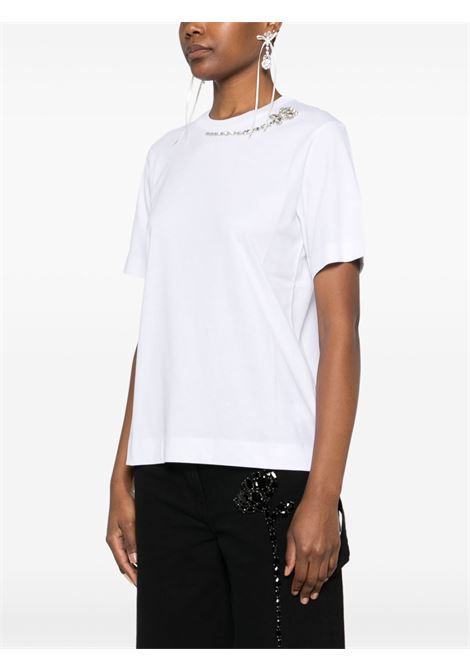 White flower-embellished T-shirt Simone rocha - women SIMONE ROCHA | 5342B0553WHT